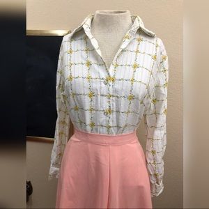 ✨VINTAGE✨ 1970’s floral button up blouse